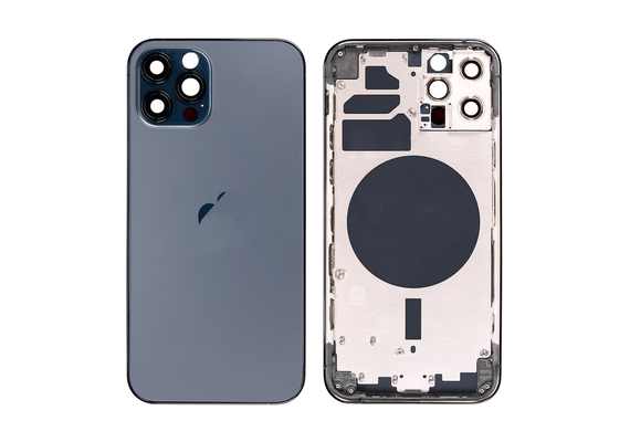 Replacement For iPhone 12 Pro Rear Housing with Frame - Pacific Blue, Condition: Original New, Version: US 5G Version 