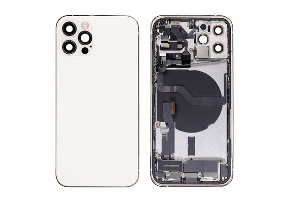 Replacement for iPhone 12 Pro Back Cover Full Assembly - Silver, Condition: After Market, Version: US 5G Version 