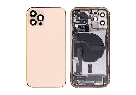 Replacement for iPhone 12 Pro Back Cover Full Assembly - Gold, Condition: After Market, Version: US 5G Version 