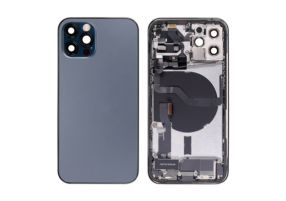 Replacement for iPhone 12 Pro Back Cover Full Assembly - Pacific Blue, Condition: After Market, Version: US 5G Version 