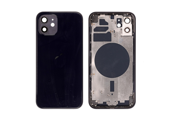 Replacement For iPhone 12 Rear Housing with Frame - Black