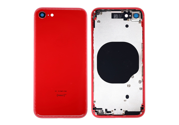 Replacement for iPhone SE 2nd Back Cover with Frame Assembly - Red