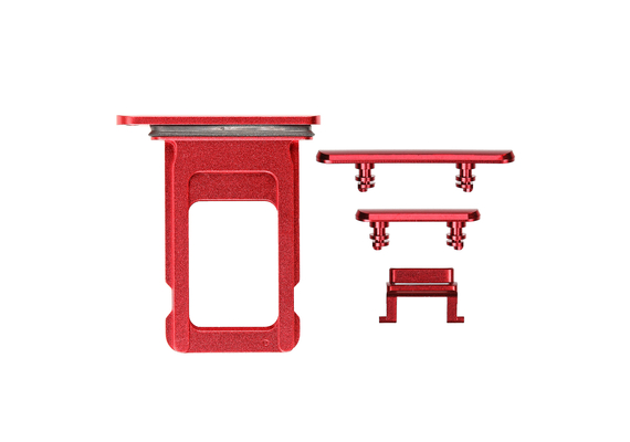 Replacement for iPhone XR Side Buttons Set with Single SIM Card Tray - Red