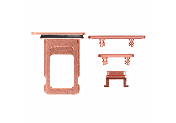 Replacement for iPhone XR Side Buttons Set with Single SIM Card Tray - Coral