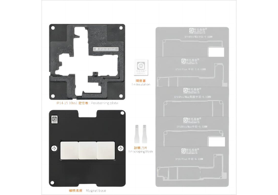 Amaoe 0.12mm Middle Layer BGA Reballing Stencil Platform Set for iPhone 14-15