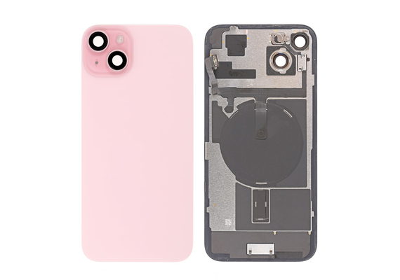Replacement For iPhone 15 Plus Back Cover Glass With Back Panel-Pink