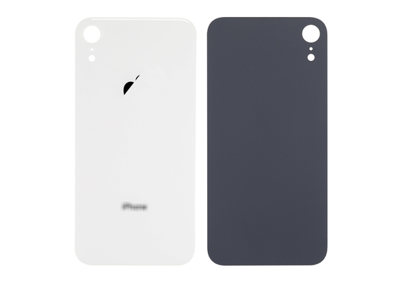 After Market Back Cover Glass Replacement for iPhone XR, Condition (Large Hole): White