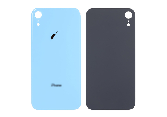 After Market Back Cover Glass Replacement for iPhone XR, Condition (Large Hole): Blue