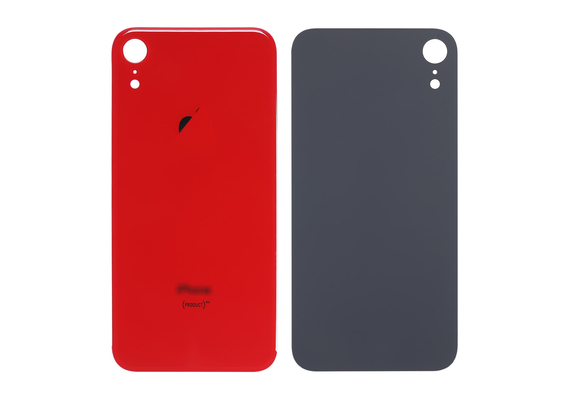 After Market Back Cover Glass Replacement for iPhone XR, Condition (Large Hole): Red