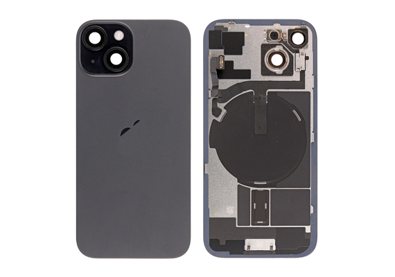Replacement For iPhone 15 Back Cover Glass With Back Panel Frame-Black