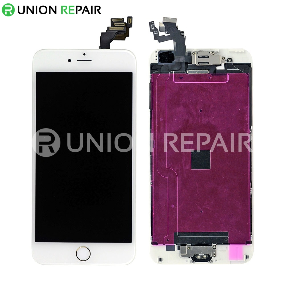 Replacement for iPhone 6 Plus LCD Screen Full Assembly with Gold Ring - White