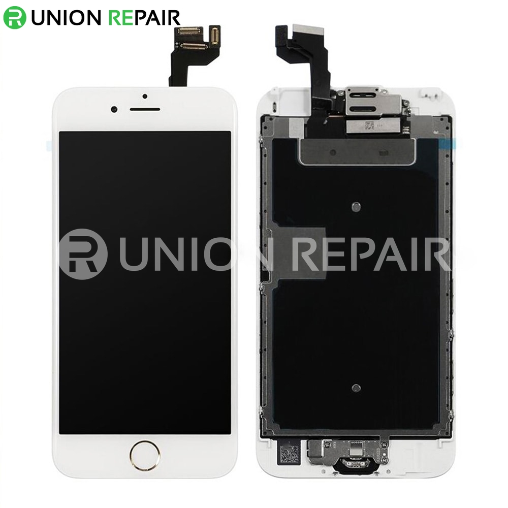 Replacement for iPhone 6S LCD Screen Full Assembly with Gold Ring Home Button - White