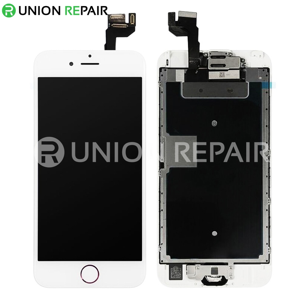 Replacement for iPhone 6S LCD Screen Full Assembly with Silver Ring Home Button - White