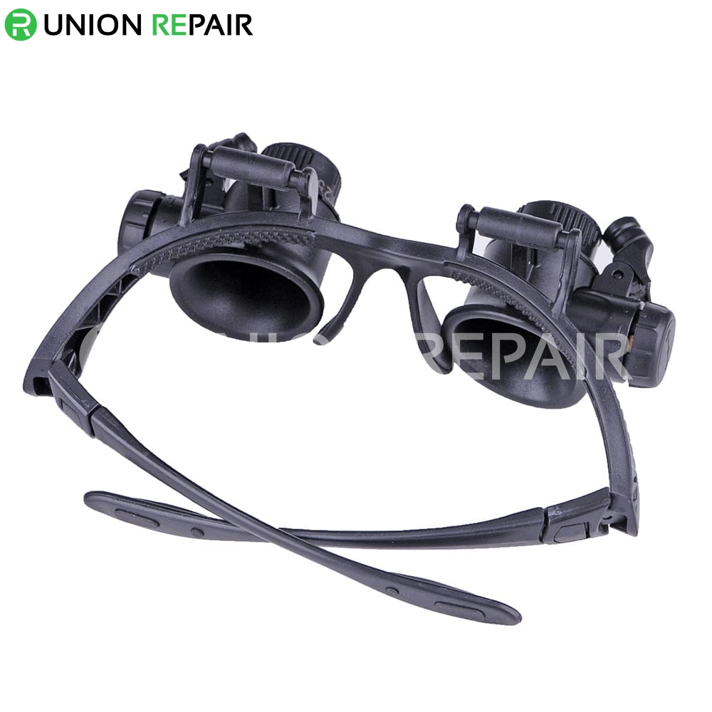 9892B2 Head-wearing Glasses-type Magnifying Glass Reading Repairing  Multi-lens with LED Light for Reading Jewelry Design Craft 