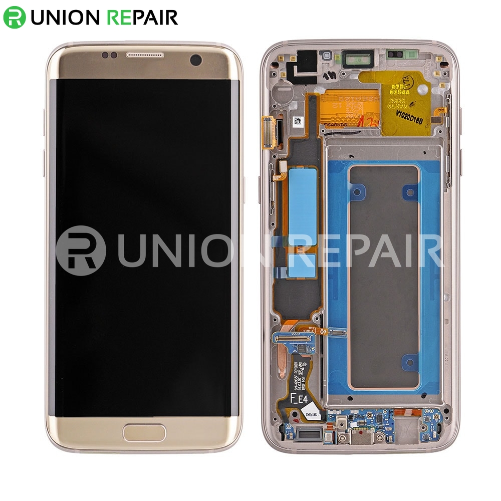 het internet Clancy Caius Replacement for Samsung Galaxy S7 Edge SM-G935 Series LCD Screen and  Digitizer Assembly with Frame - Gold