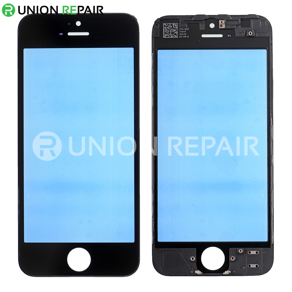 Replacement for iPhone 5 Front Glass with Cold Pressed Frame - Black