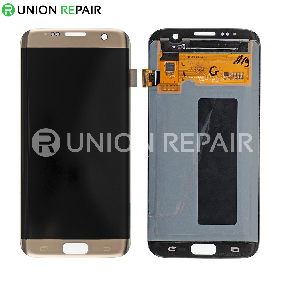 MMOBIEL Front Glass Replacement Compatible with Samsung Galaxy S7 Edge Gold Display Touchscreen incl Tool Kit