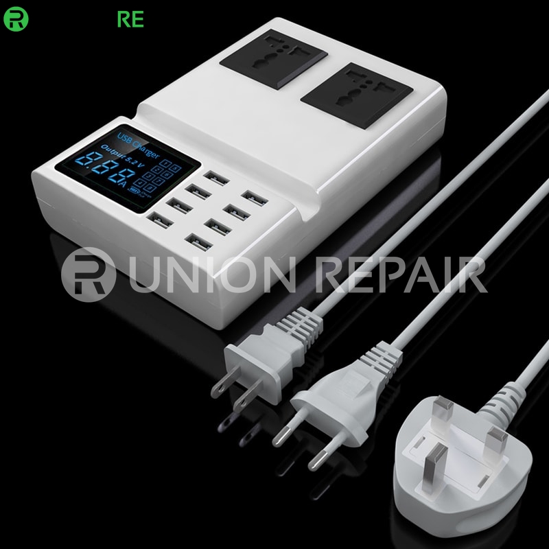 8 Port USB Charging Station with 8A LED Digital Display AC 100-240V 2500W
