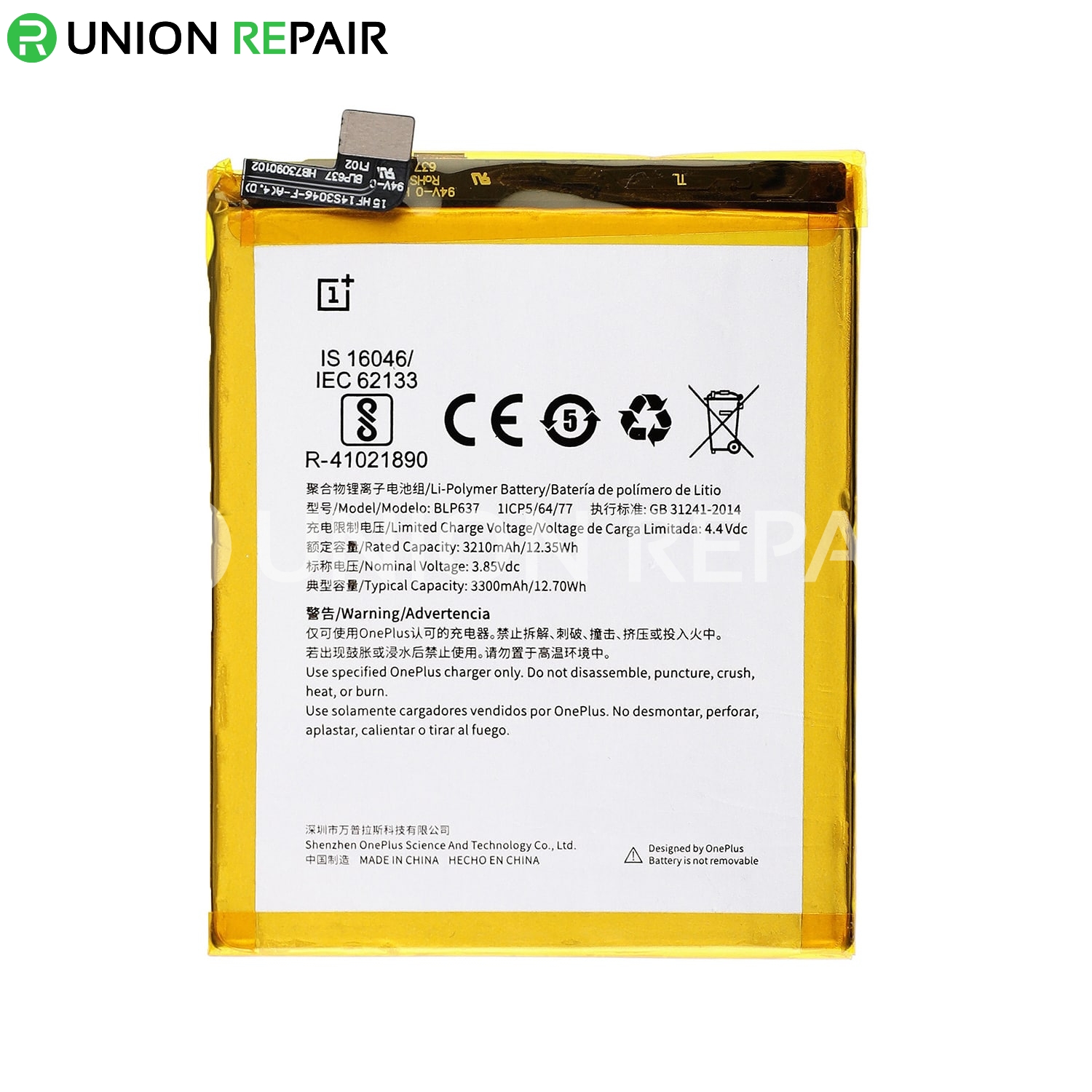 Replacement for OnePlus 5 Battery 3210mAh