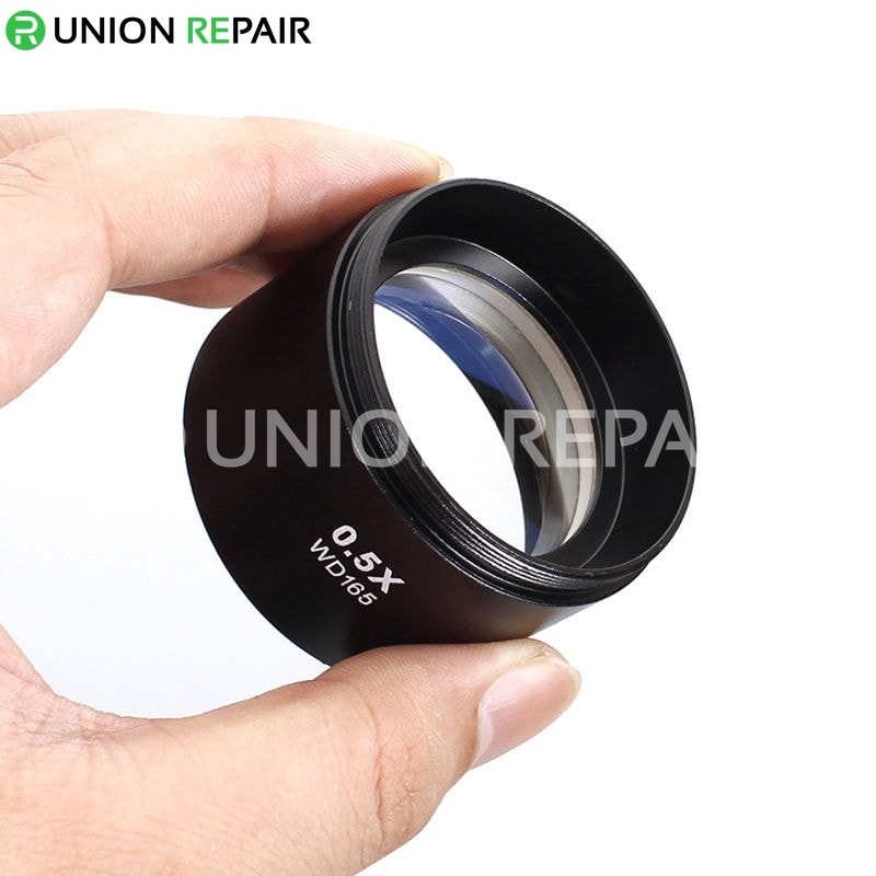 0.5X 2X Stereo Microscope Auxiliary Objective Lens Barlow Lens, Size: 0.5X WD165