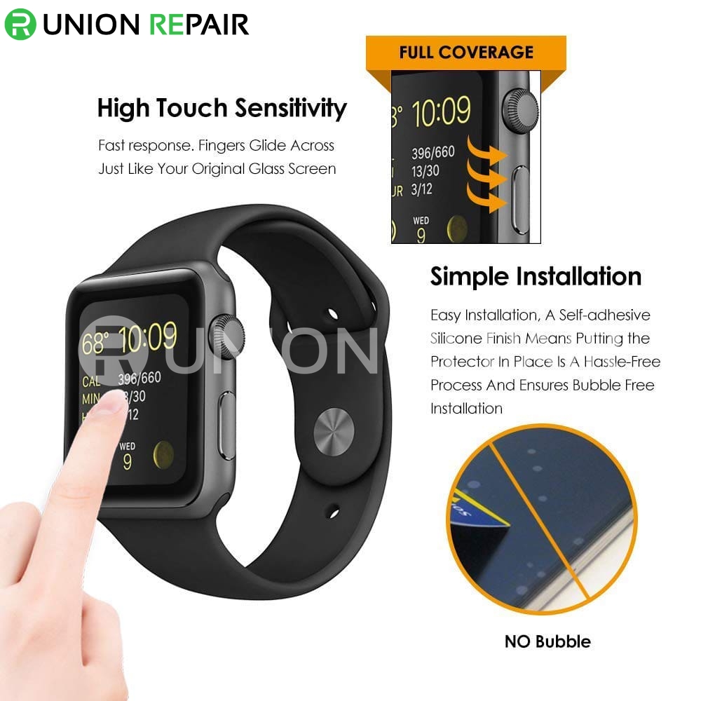 Curved Edges Tempered Glass Film Screen Protector for Apple Watch S4