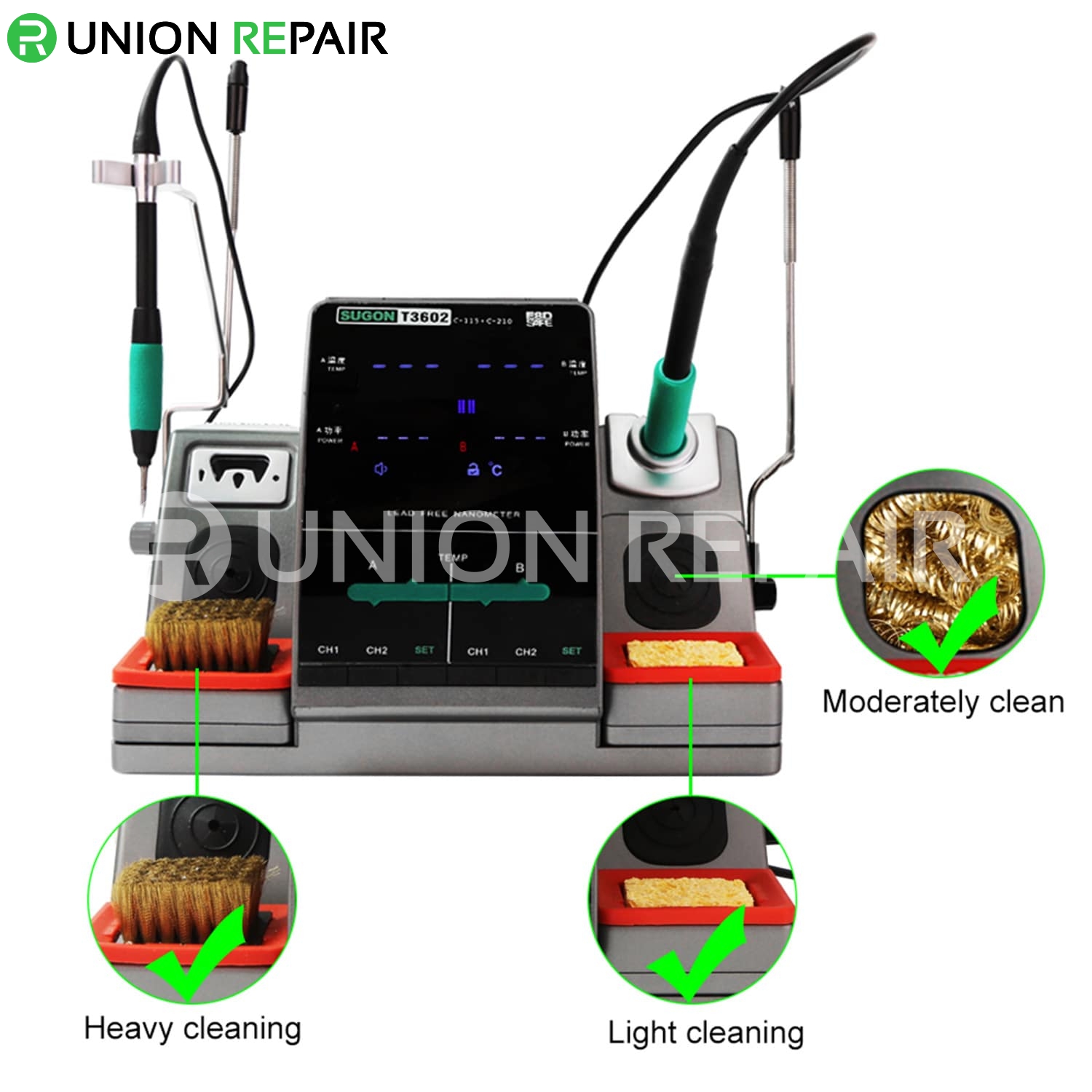 SuGon T3602 Nano 2in1 Soldering Rework Station with JBC C210 C115 Soldering Tips