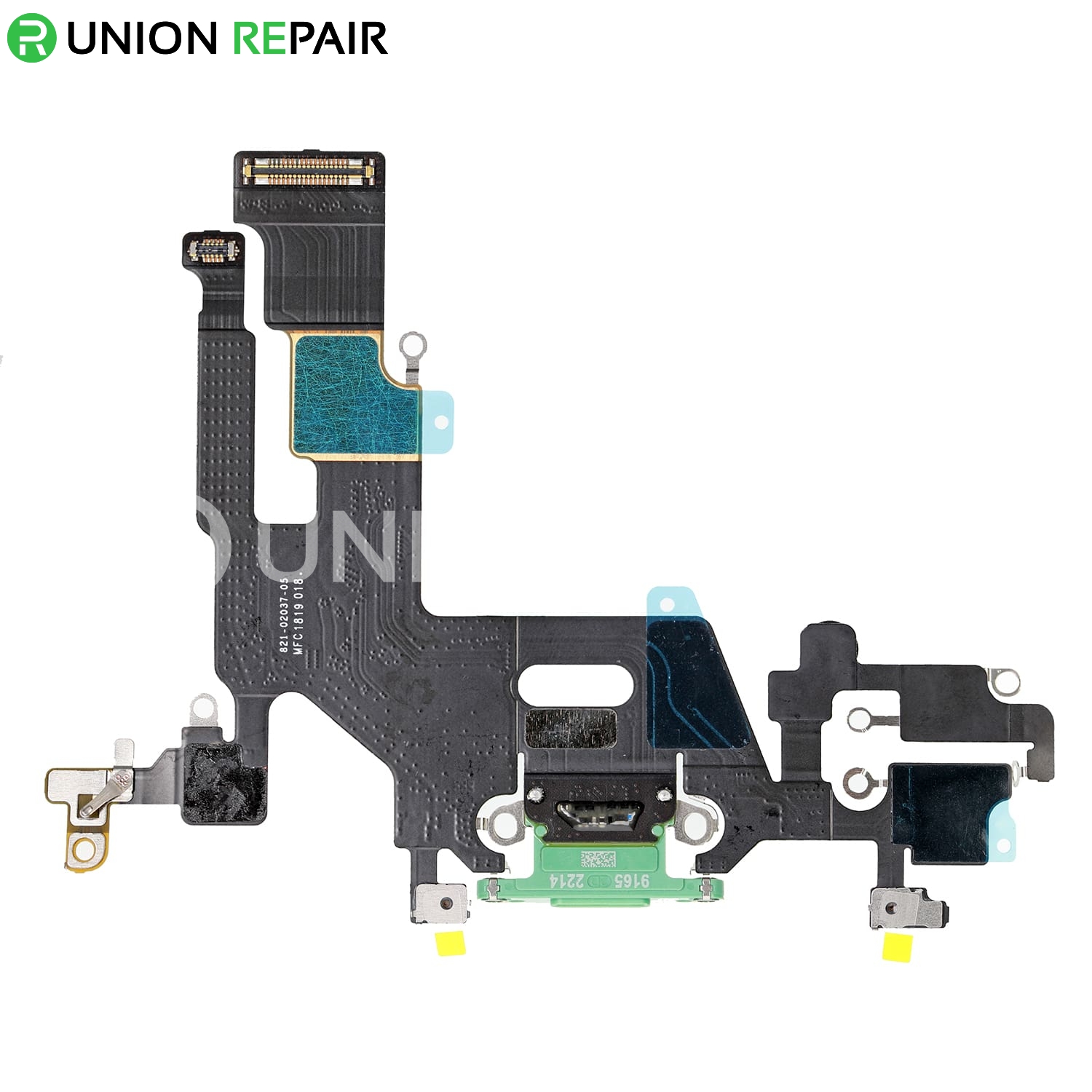 https://images.unionrepair.com/images/watermarked/1/detailed/64/19795-replacement-for-iphone-11-usb-charging-flex-cable-green-1.jpg?t=1701256303