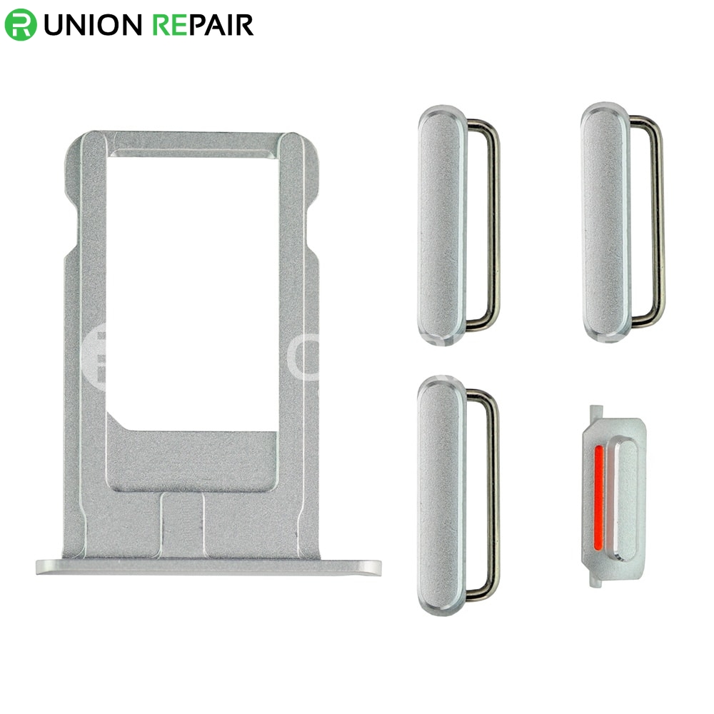Replacement For Iphone 6 Plus Side Buttons Set With Sim Tray Silver